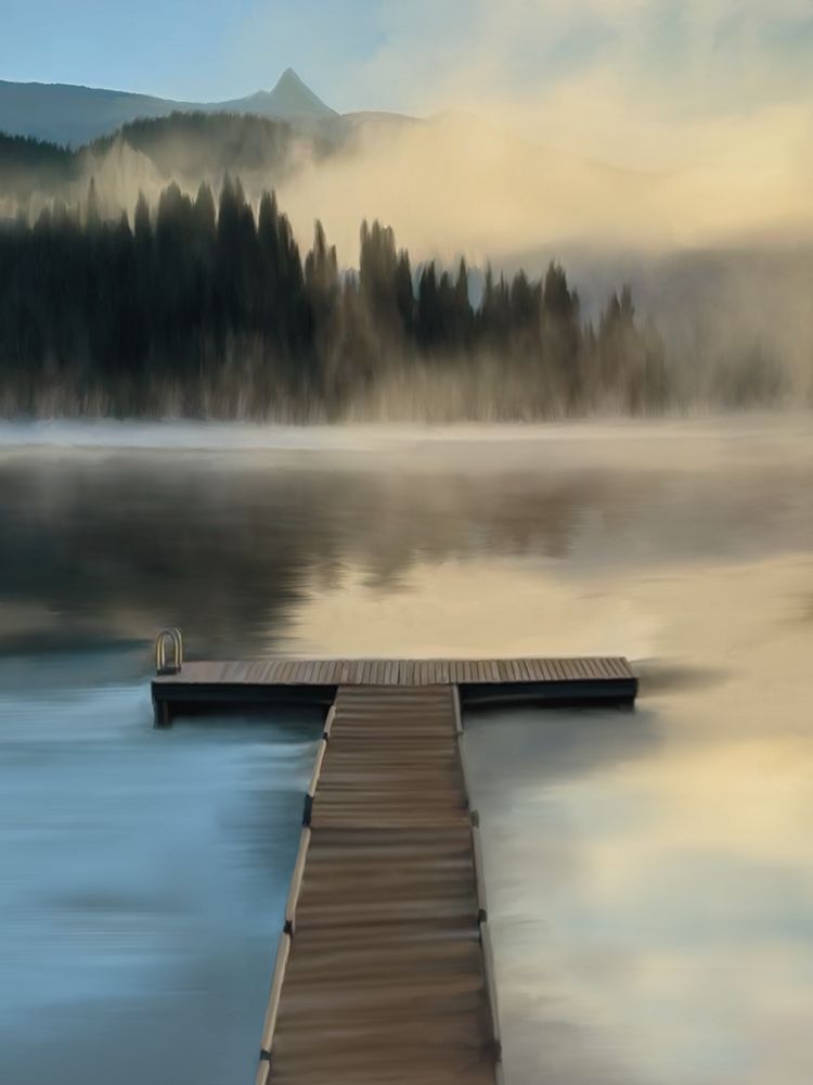 Reflective Lake At Dusk art print by Renel Peters for $57.95 CAD