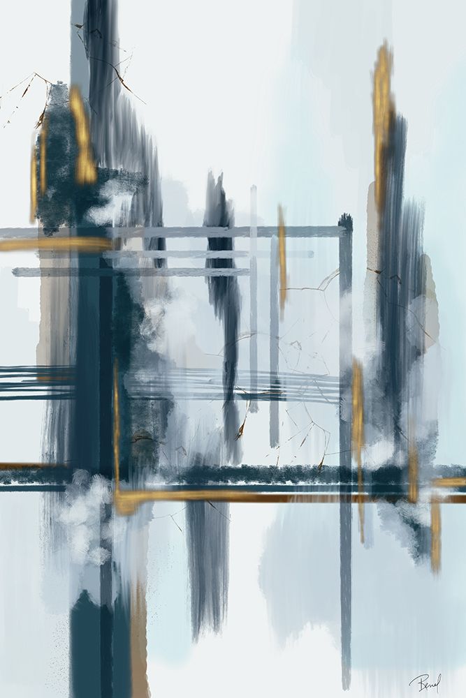 Spun With Gold 1 Navy art print by Renel Peters for $57.95 CAD