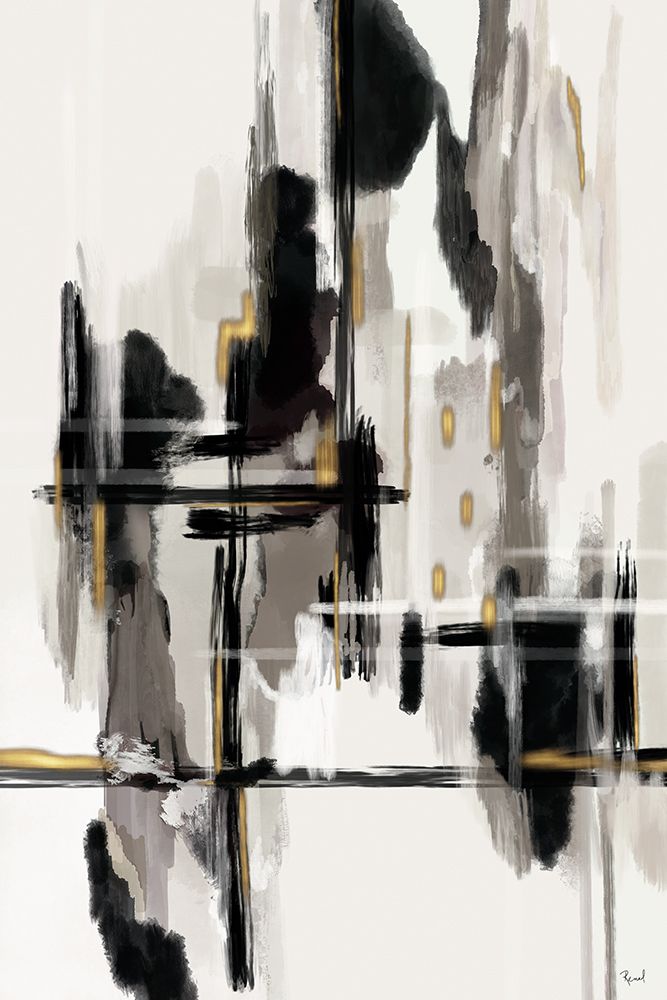 Spun With Gold Black And White art print by Renel Peters for $57.95 CAD