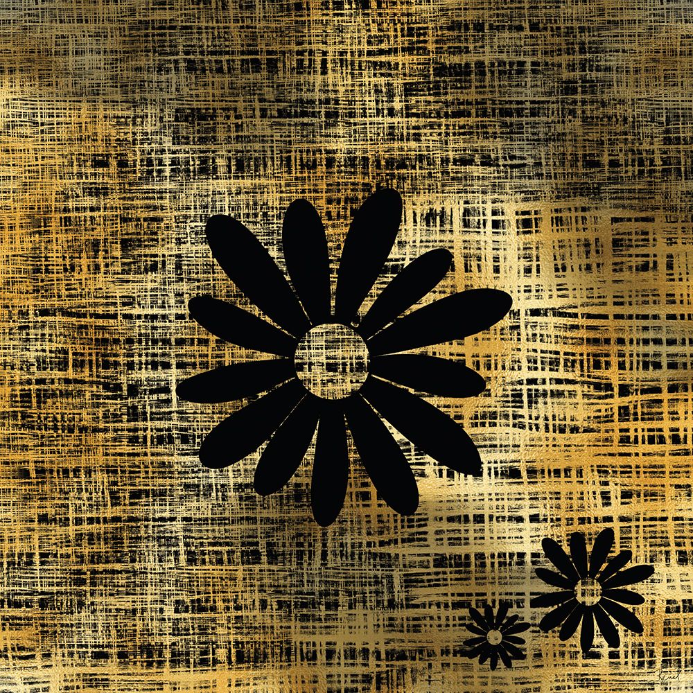 Black Daisy On Gold art print by Renel Peters for $57.95 CAD
