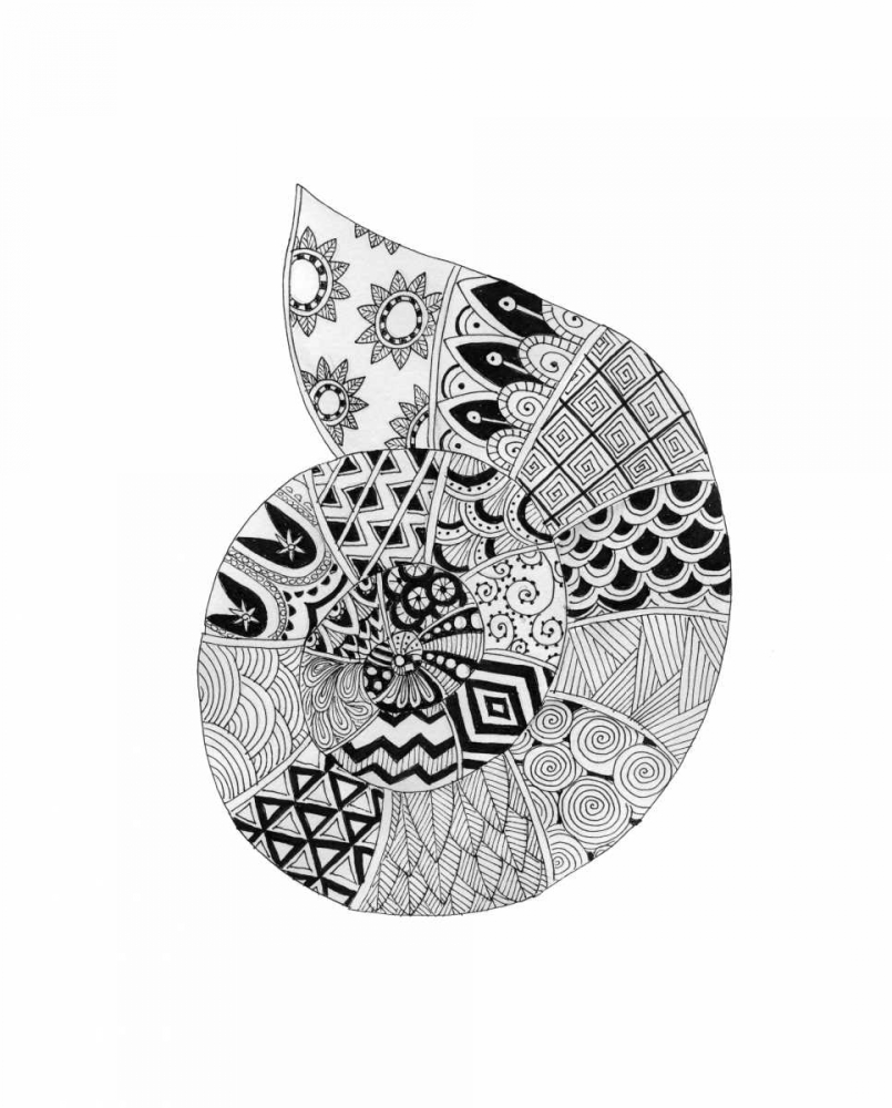 BW Decorated Nautilus art print by Pam Varacek for $57.95 CAD