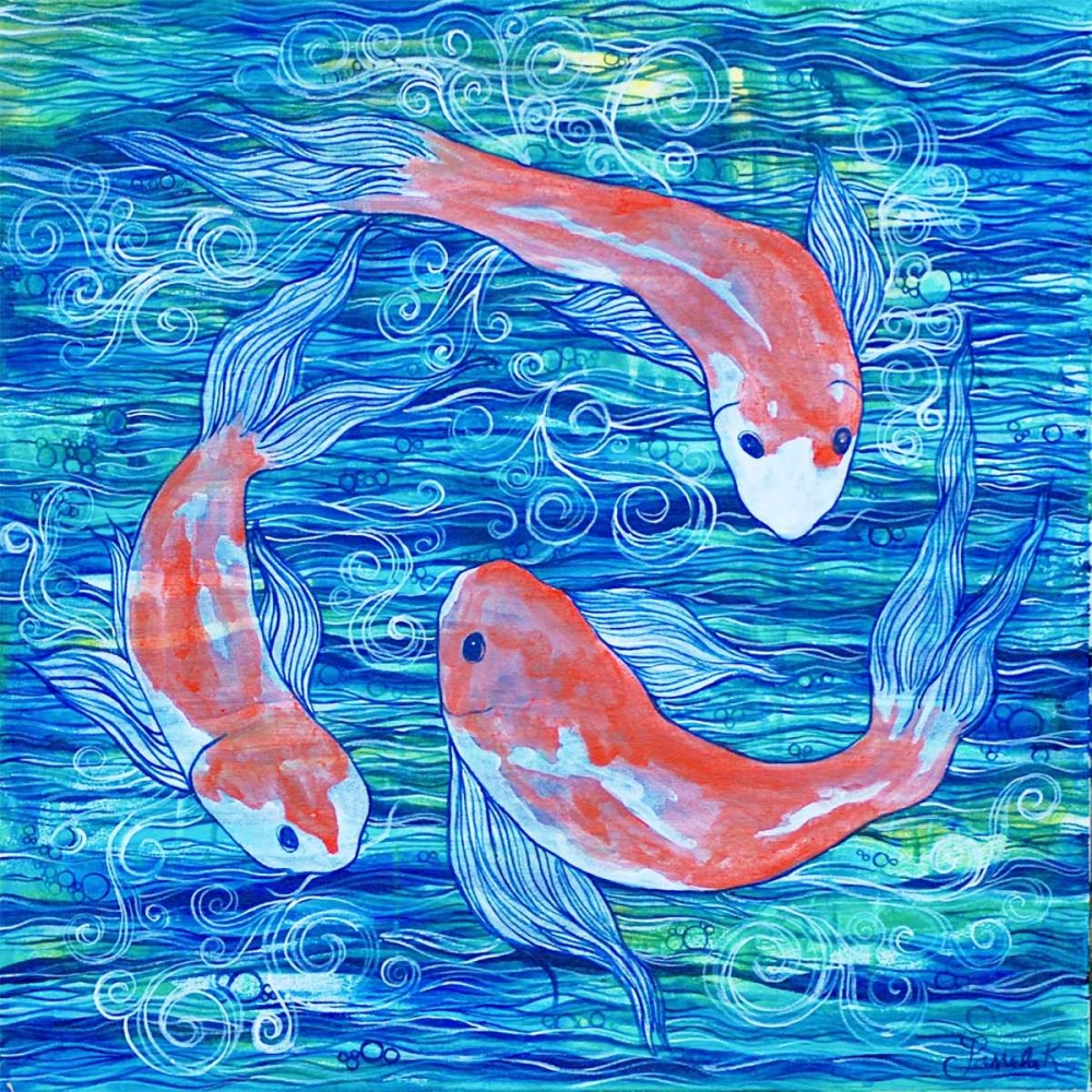 Circling Koi art print by Pam Varacek for $57.95 CAD