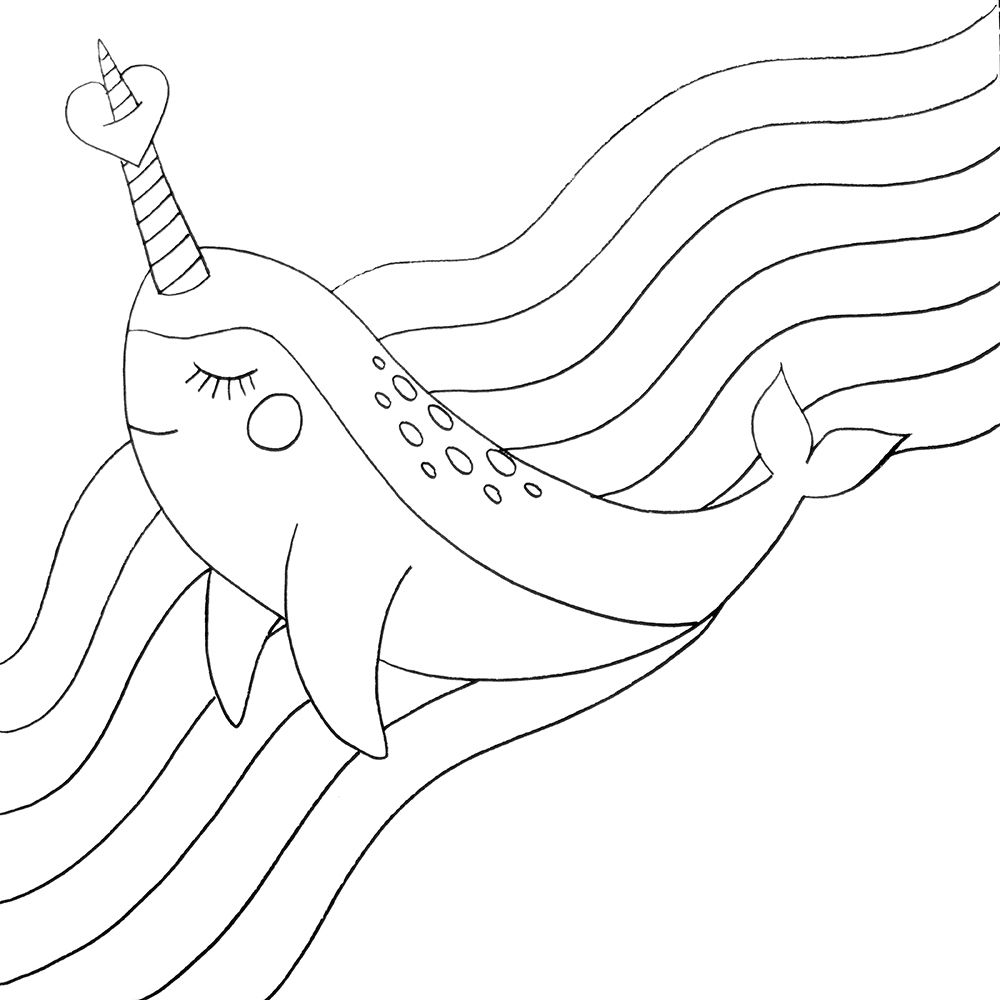 Narwhal art print by Pam Varacek for $57.95 CAD
