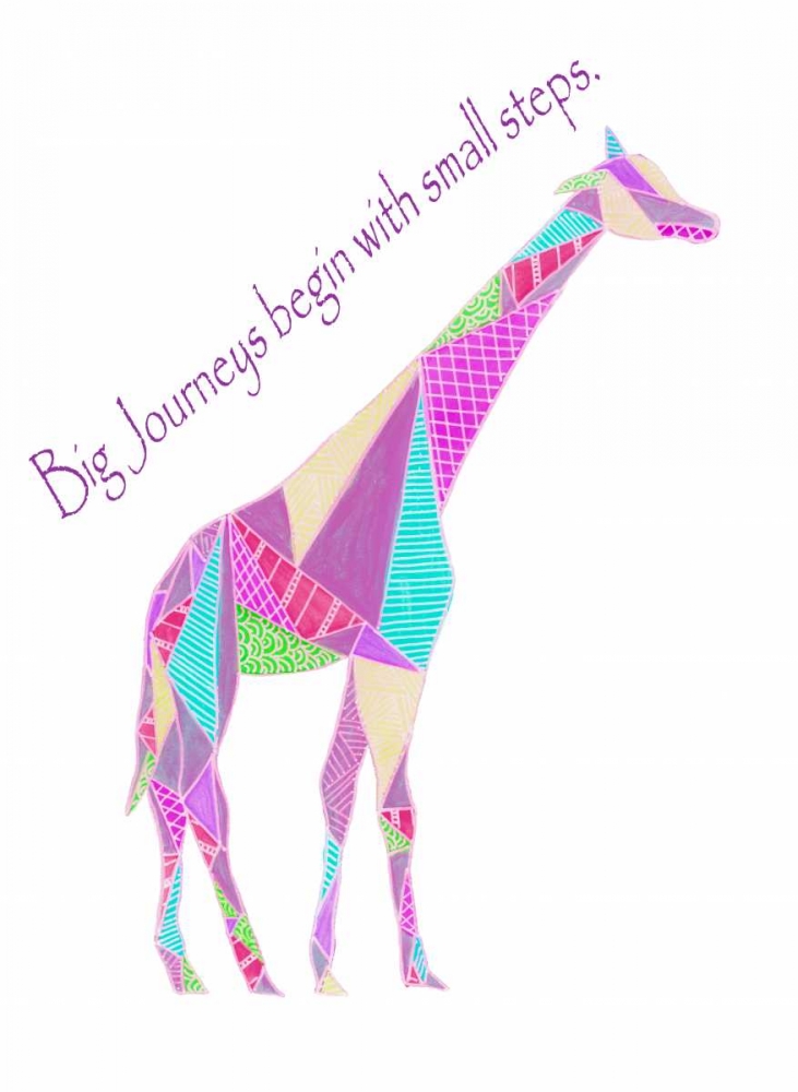 Colorpoly Giraffe Big Journeys art print by Pam Varacek for $57.95 CAD