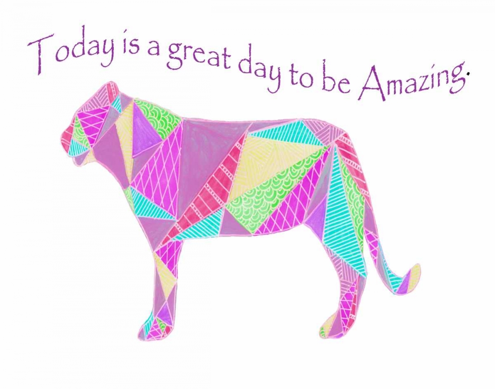 Colorpoly Lion art print by Pam Varacek for $57.95 CAD