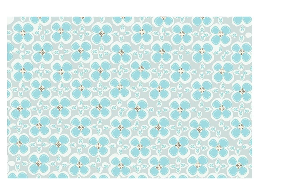 Folksy Florals BlueGrey Coordinate art print by Candace Allen for $57.95 CAD