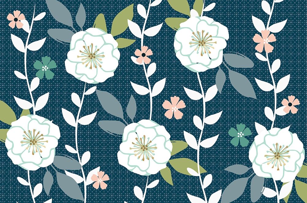 Folksy Floral Dark art print by Candace Allen for $57.95 CAD