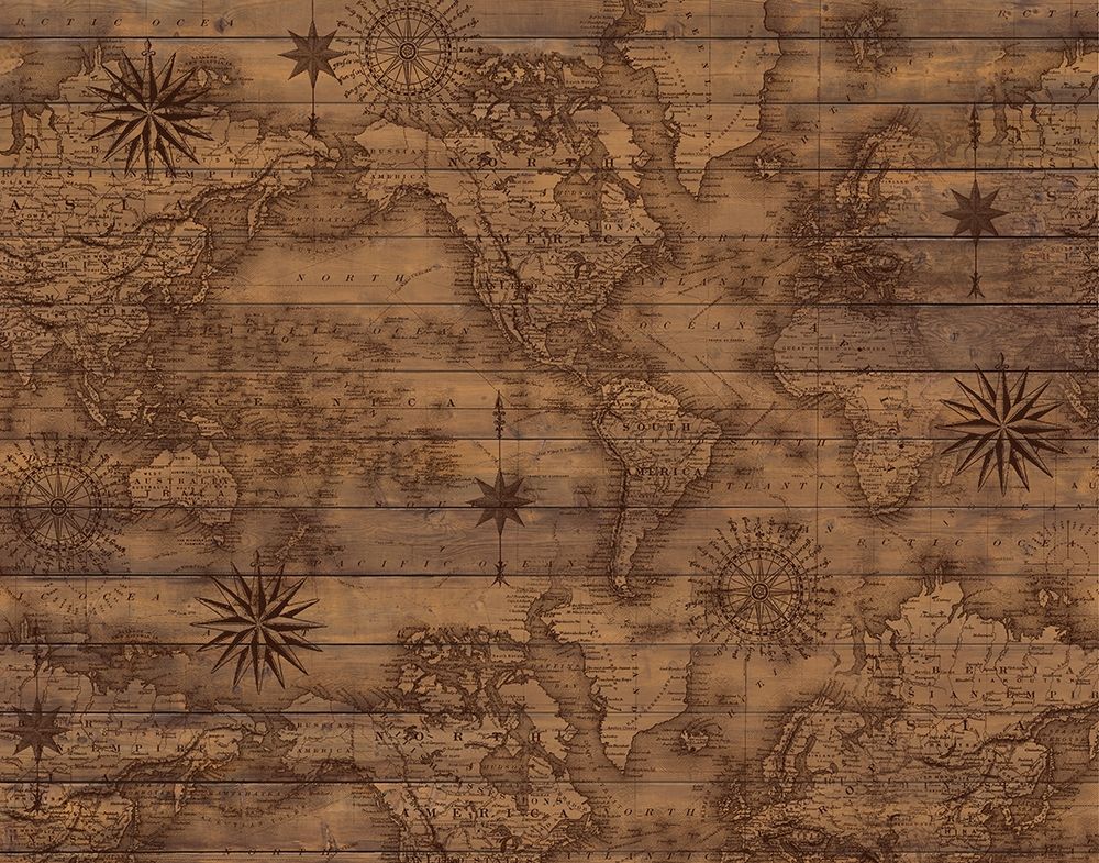 Vintage World Map 1 art print by Candace Allen for $57.95 CAD