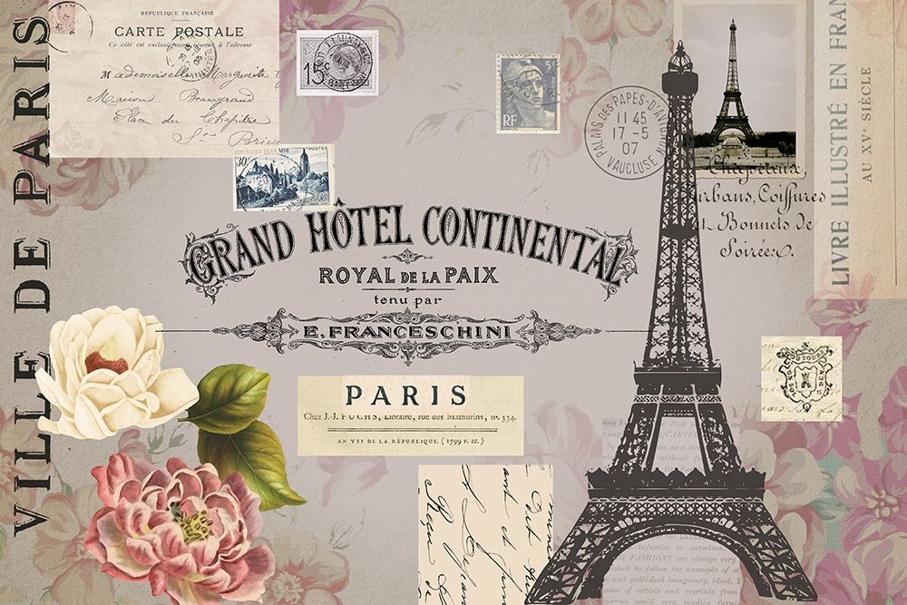 Paris Woodgrain Floral 2 art print by Lula Bijoux and Company for $57.95 CAD