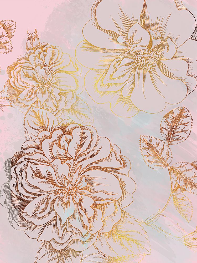 Floral Gold 1 art print by Lula Bijoux and Company for $57.95 CAD
