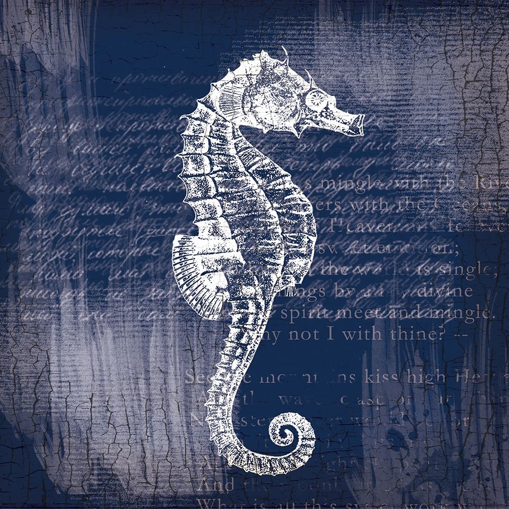 Sea Horse On Blue art print by Lula Bijoux and Company for $57.95 CAD