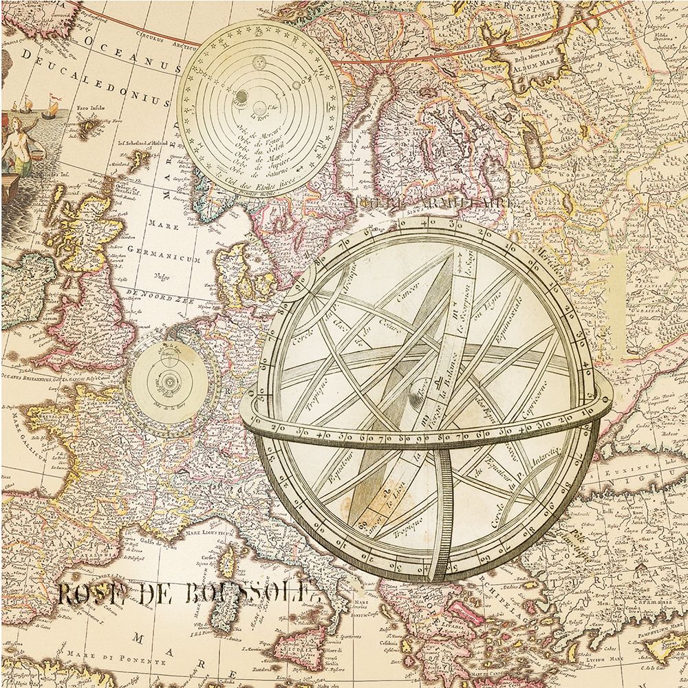 World Map with Solar art print by Lula Bijoux and Company for $57.95 CAD