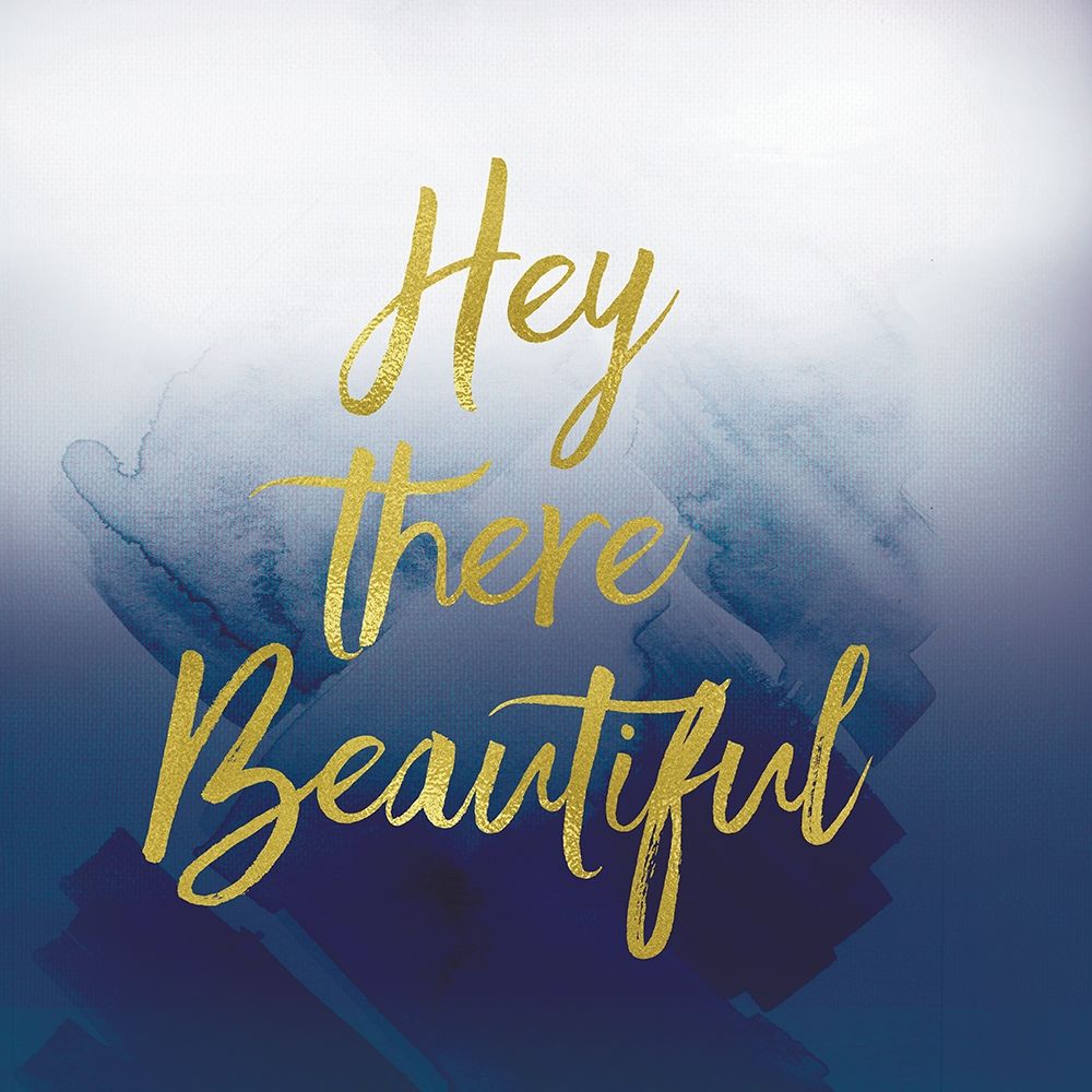Hey Beautiful Navy art print by Lula Bijoux and Company for $57.95 CAD