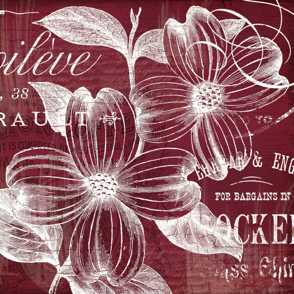 OxBlood Fleurs 1 art print by Lula Bijoux and Company for $57.95 CAD