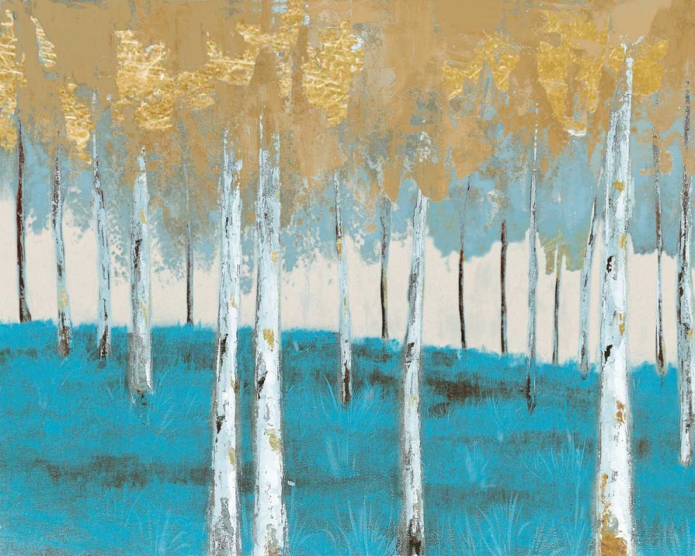 Golden Birch Ocean art print by Sunny for $57.95 CAD