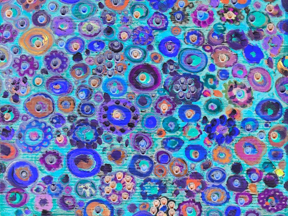 Dark Blue Floral art print by Sharalee Lewis for $57.95 CAD
