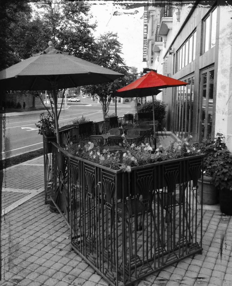 Red Restaurant Umbrella Pop art print by Sheldon Lewis for $57.95 CAD
