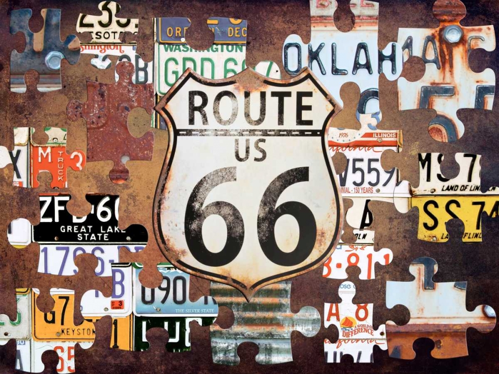 Route 66 Puzzle art print by Sheldon Lewis for $57.95 CAD