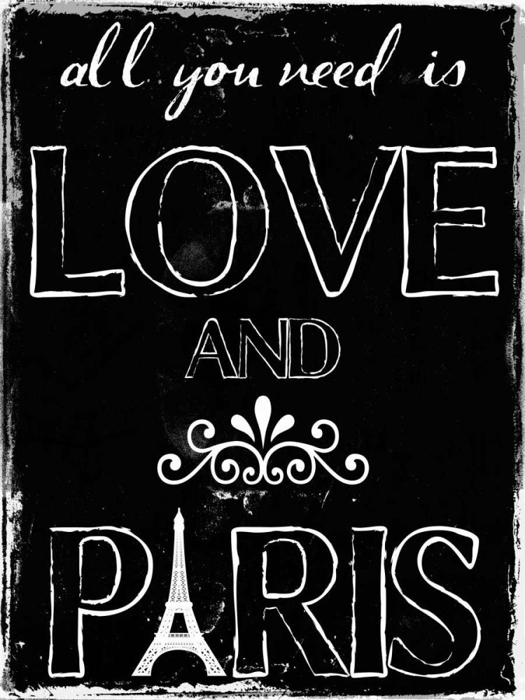 Love And Paris BW art print by Sheldon Lewis for $57.95 CAD