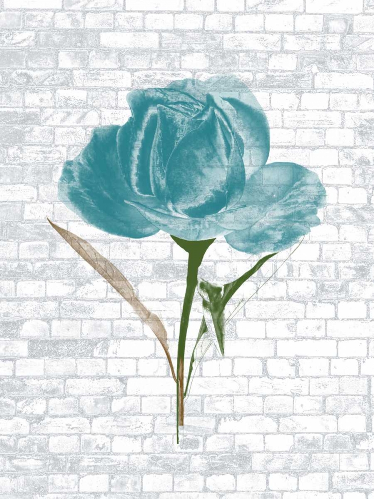 Blue Brick Floral 2 art print by Sheldon Lewis for $57.95 CAD