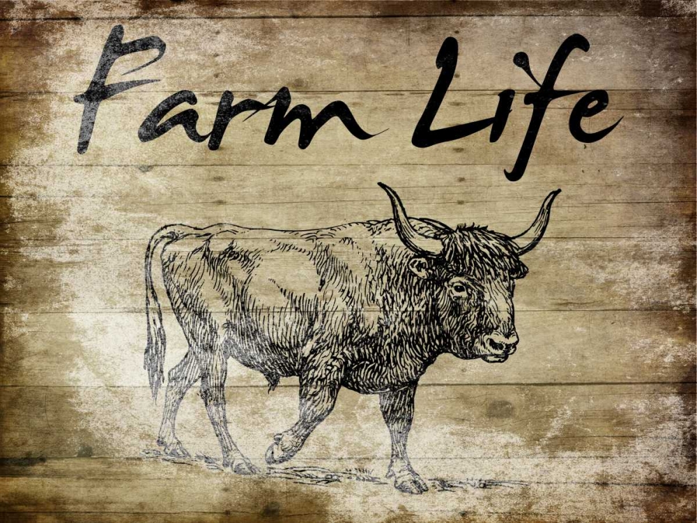Farm Life Bull art print by Sheldon Lewis for $57.95 CAD