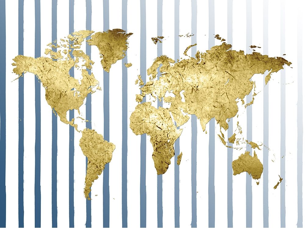 Striped Map art print by Sheldon Lewis for $57.95 CAD