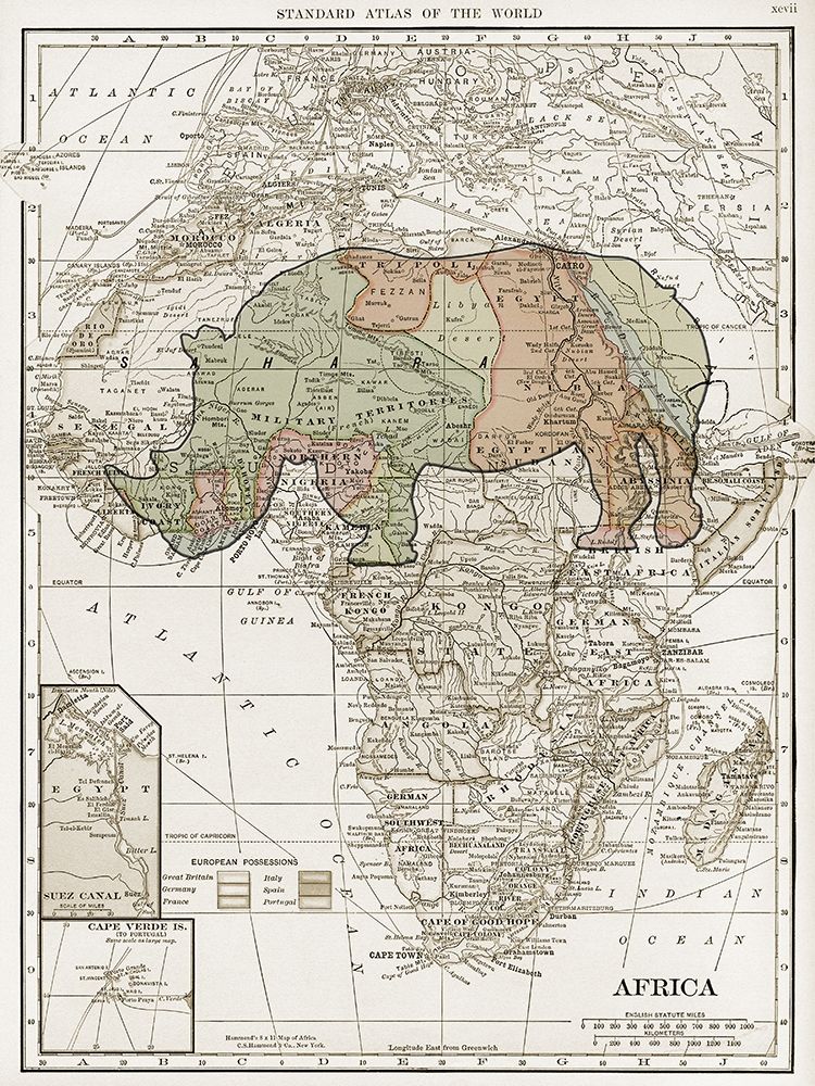 Safari Map art print by Sheldon Lewis for $57.95 CAD
