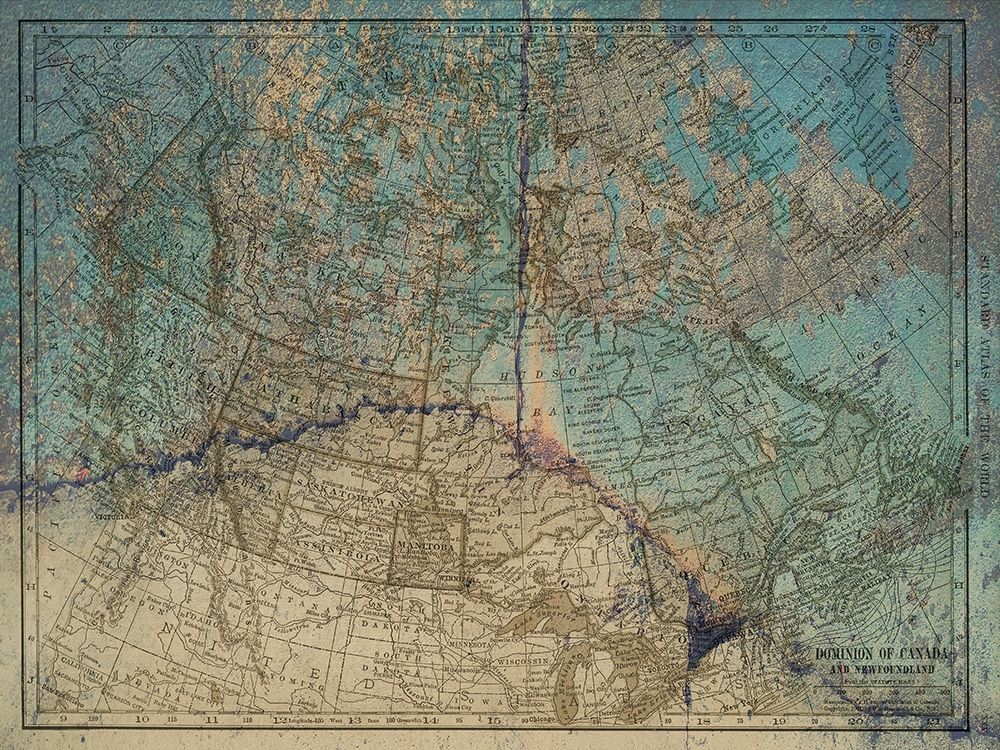 Blue Blue Map Canada art print by Sheldon Lewis for $57.95 CAD