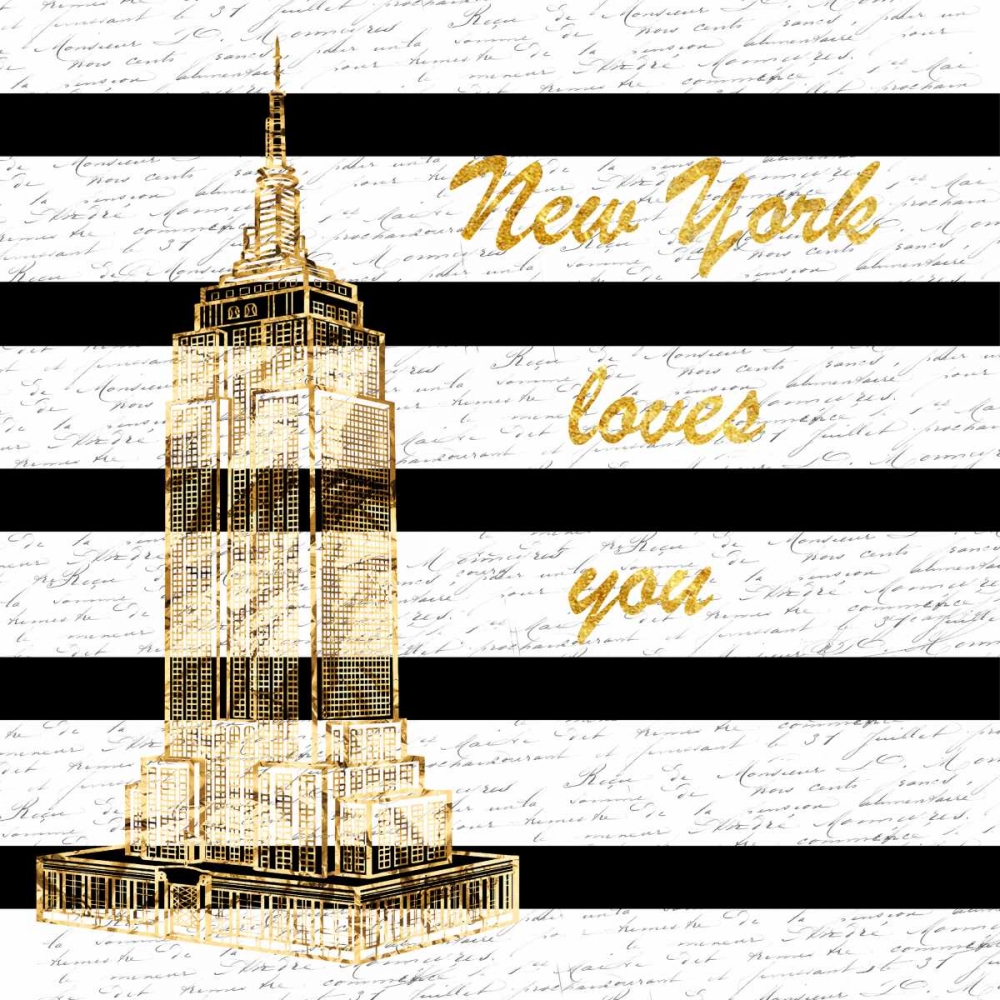Golden New York Romance art print by Sheldon Lewis for $57.95 CAD