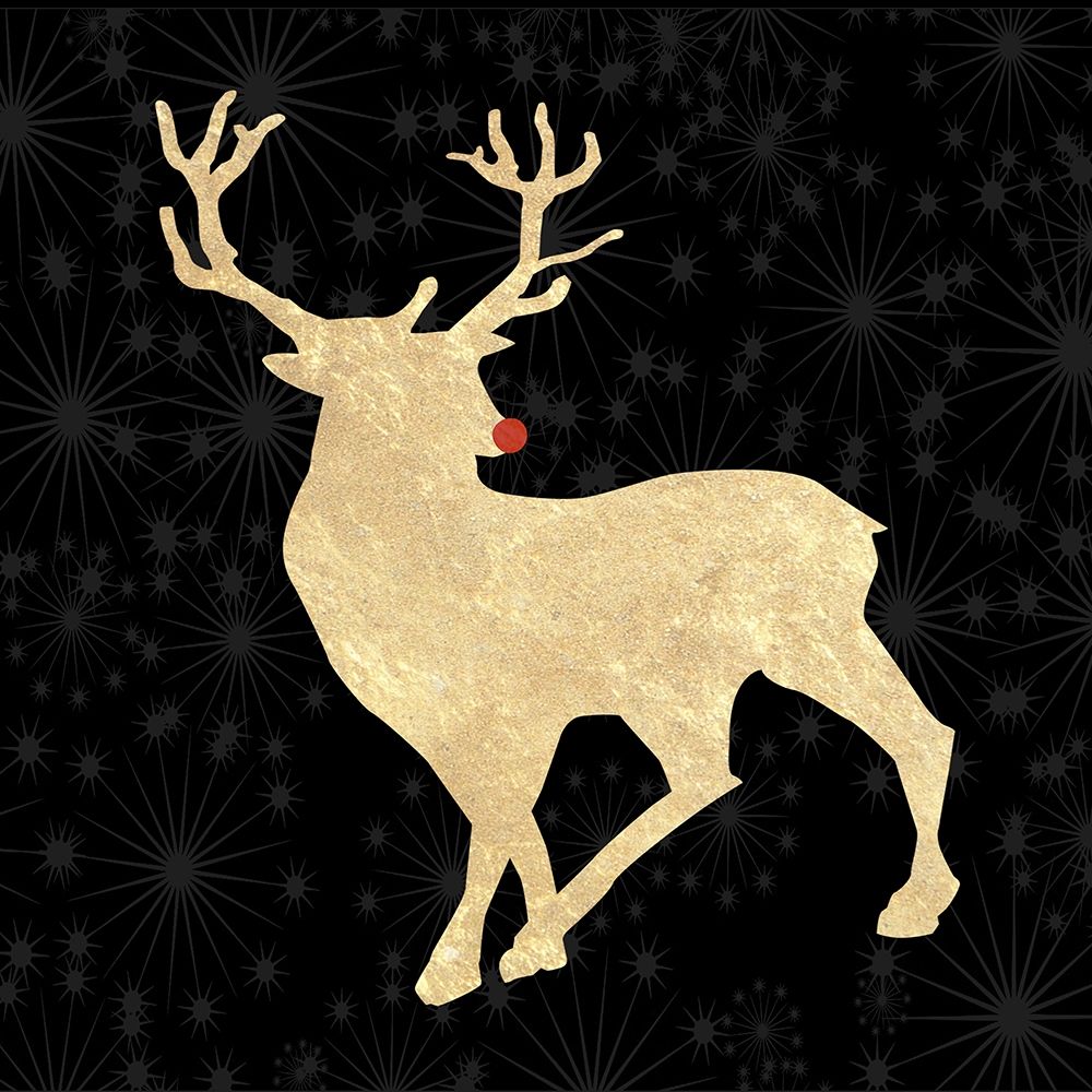 Run Run Rudolph Gold Tone art print by Sheldon Lewis for $57.95 CAD