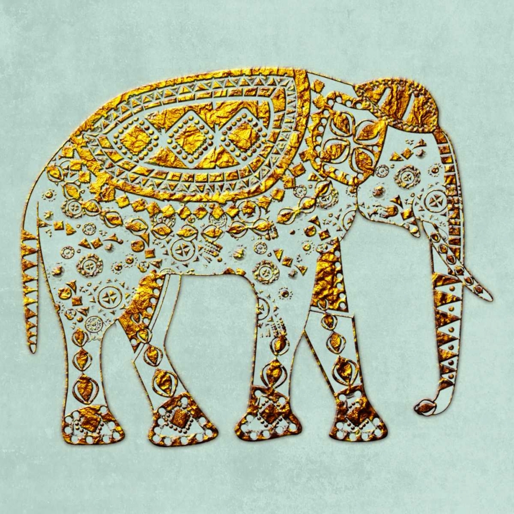 Dusty Aqua Elephant art print by Sheldon Lewis for $57.95 CAD