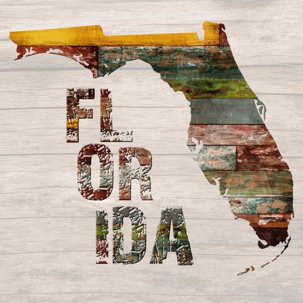 Florida Map art print by Sheldon Lewis for $57.95 CAD