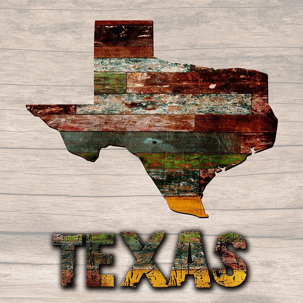 Texas Wooden Map art print by Sheldon Lewis for $57.95 CAD