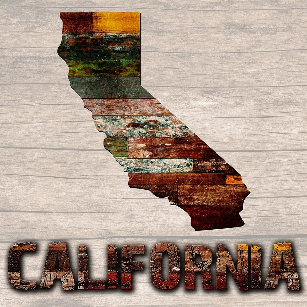 California Wooden Map art print by Sheldon Lewis for $57.95 CAD