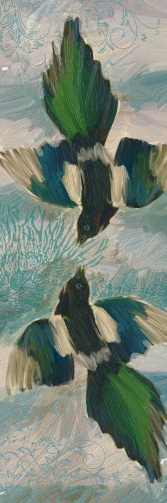 Birds Green Blue art print by Sarah Butcher for $57.95 CAD