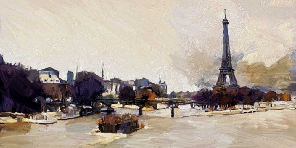 Eiffel Tower Seine View 2 art print by Sarah Butcher for $57.95 CAD