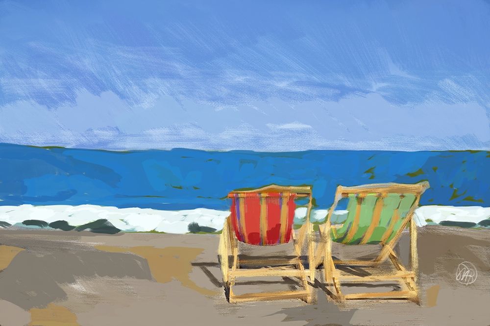 Beach Chairs art print by Sarah Butcher for $57.95 CAD