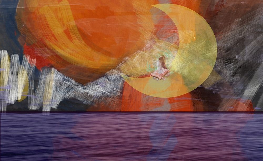 Girl On The Moon art print by Sarah Butcher for $57.95 CAD