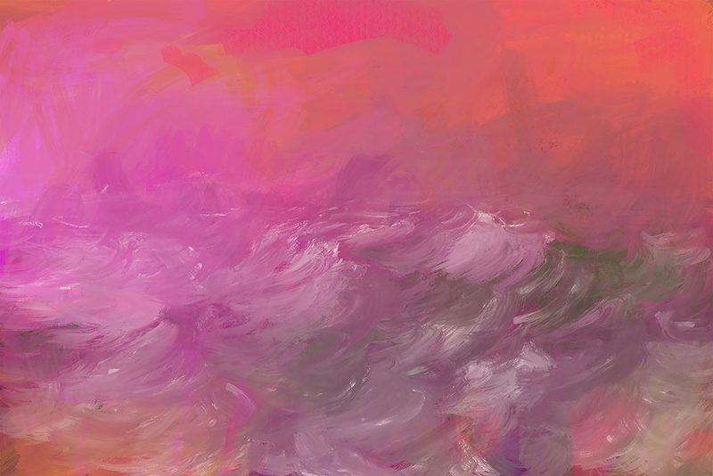 Pink Sea Orange Sky art print by Sarah Butcher for $57.95 CAD