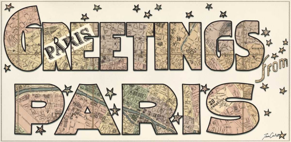 Greetings From Paris art print by Tina Carlson for $57.95 CAD
