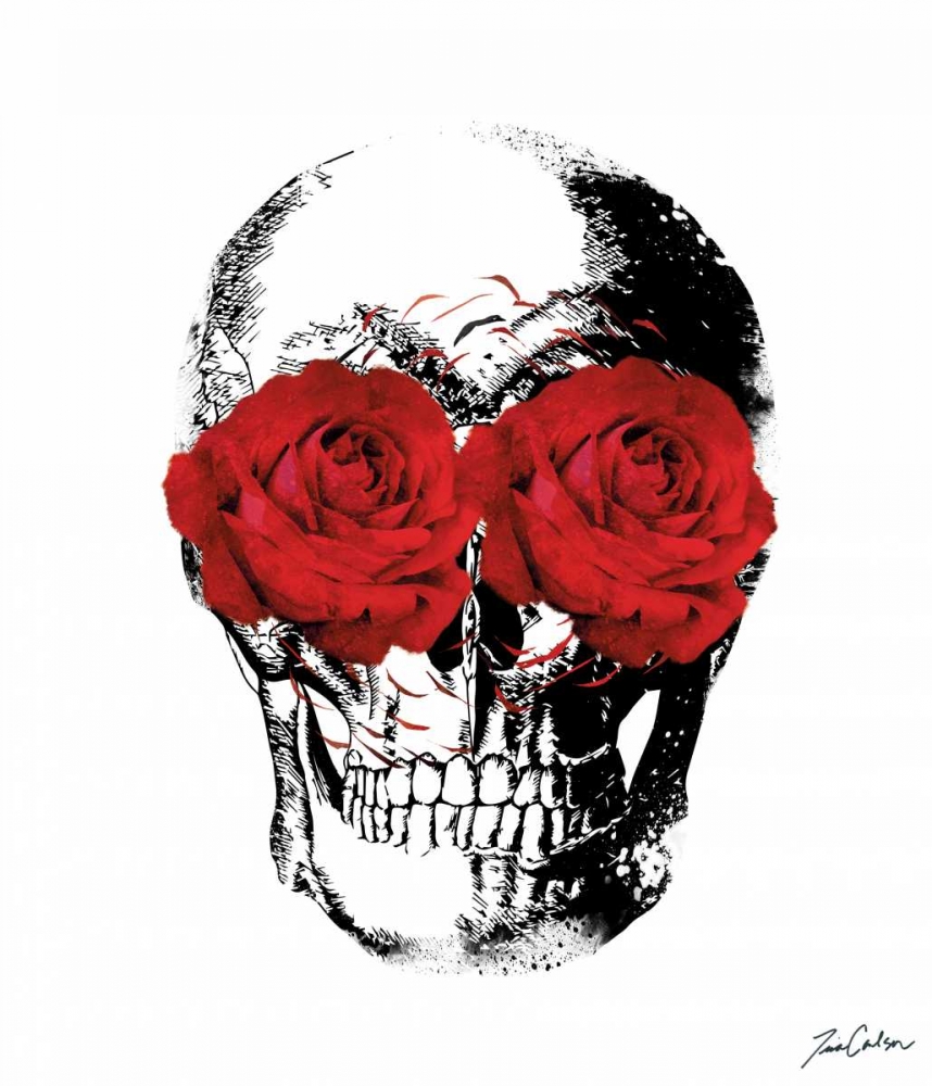 Flower Eyes Skull art print by Tina Carlson for $57.95 CAD