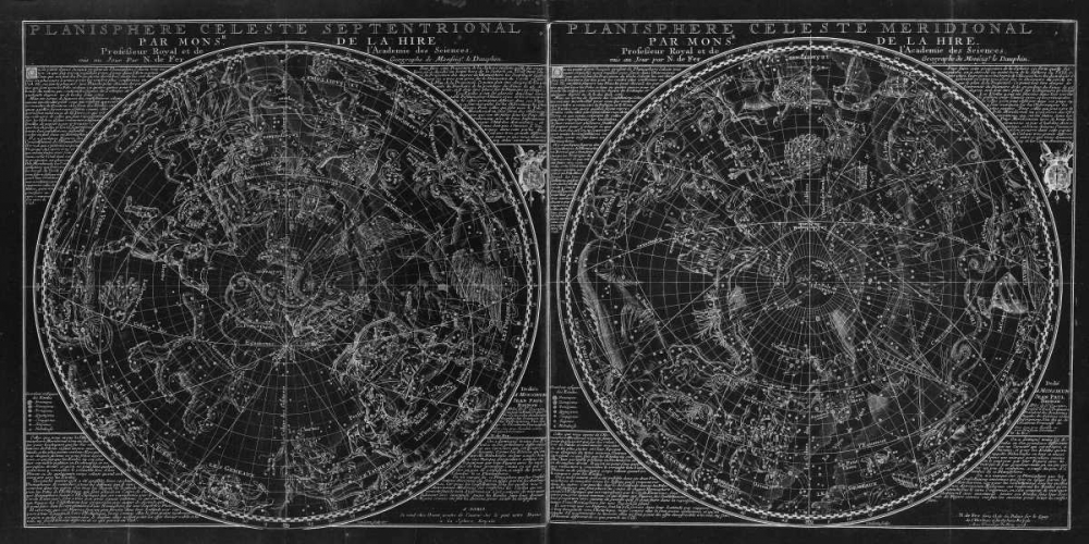 Planisphere Celeste BW art print by Tina Carlson for $57.95 CAD