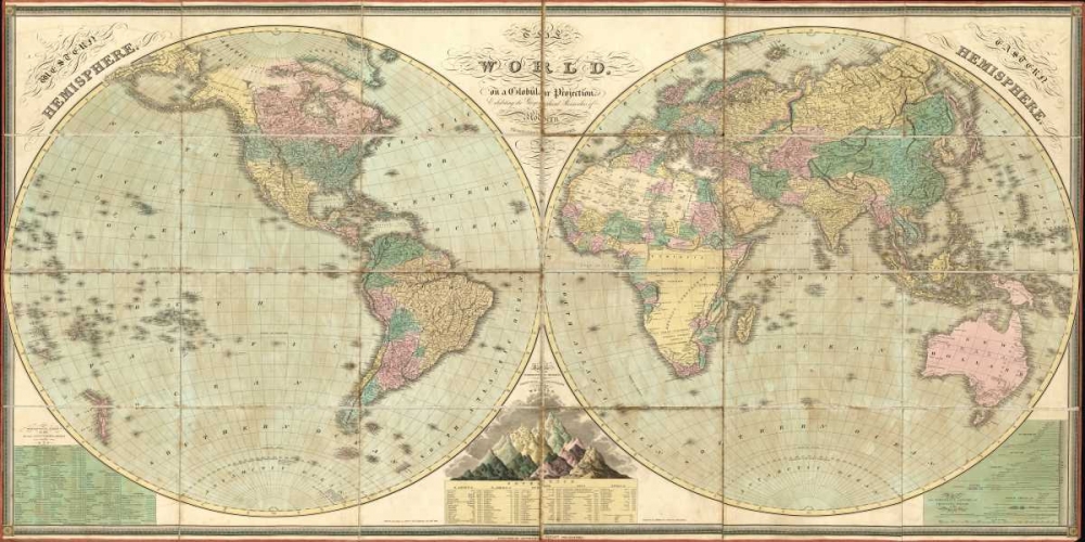 Tattered World Map art print by Tina Carlson for $57.95 CAD