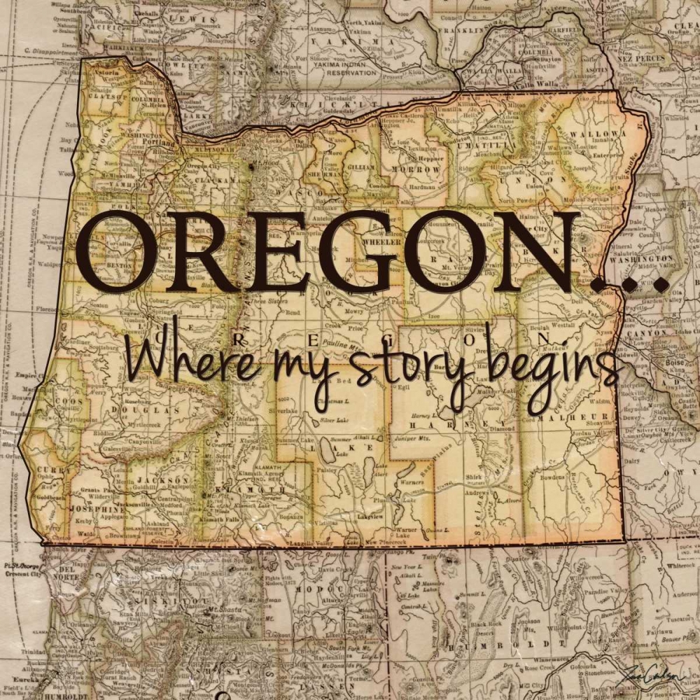 Story Oregon art print by Tina Carlson for $57.95 CAD