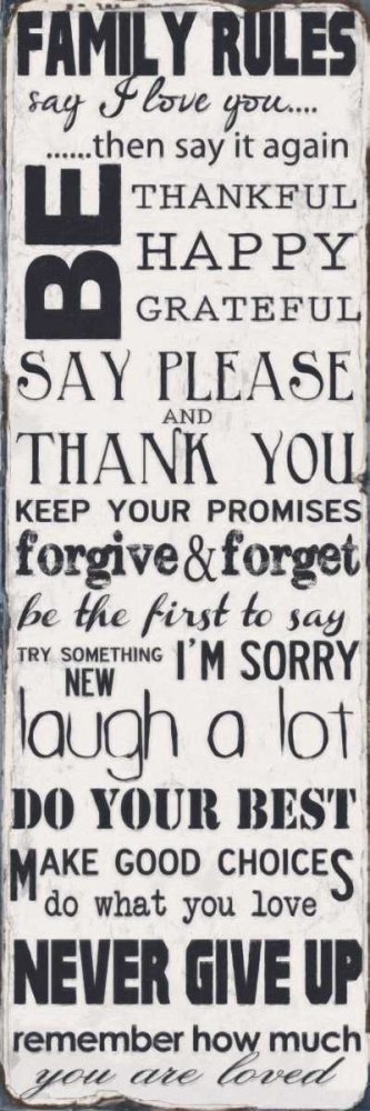 FAMILY RULES art print by Taylor Greene for $57.95 CAD