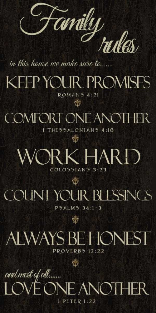 FAMILY RULES SCRIPTURES art print by Taylor Greene for $57.95 CAD