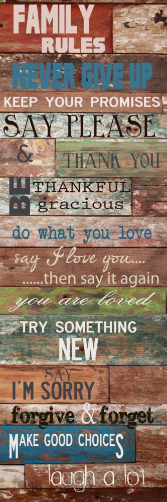 Family  Rules Rustic art print by Taylor Greene for $57.95 CAD