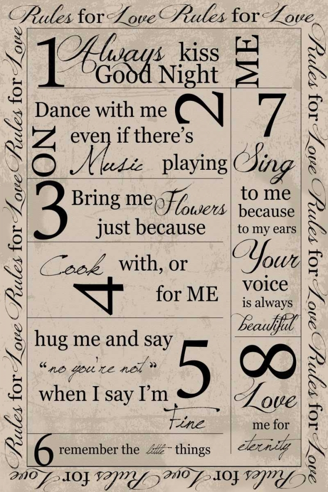Rules for Love Border art print by Taylor Greene for $57.95 CAD
