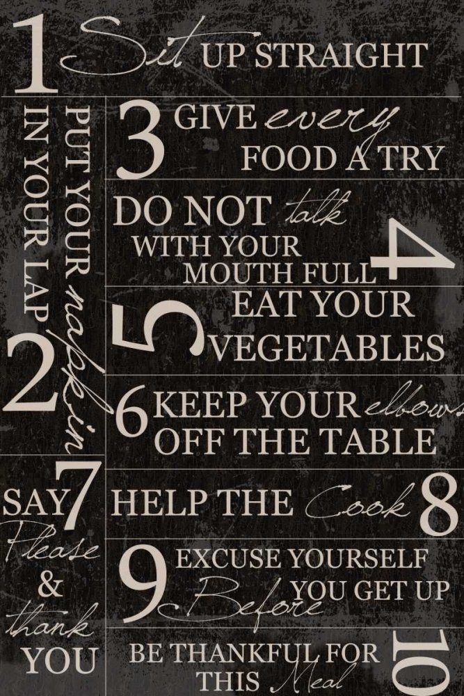 KITCHEN RULES On Black art print by Taylor Greene for $57.95 CAD