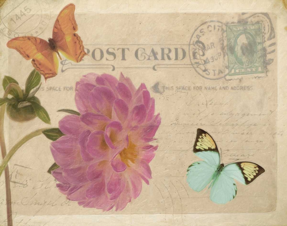 VINTAGE BUTTERFLY POSTCARD IV art print by Taylor Greene for $57.95 CAD